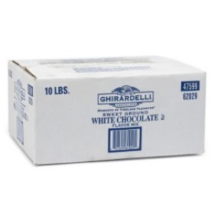 Ghirardelli Chocolate Sweet Ground White Chocolate Gourmet Flavored Powder 10lb Box