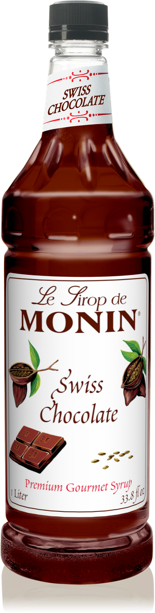 Monin Swiss Chocolate Flavoring Syrup 1L Plastic Bottle