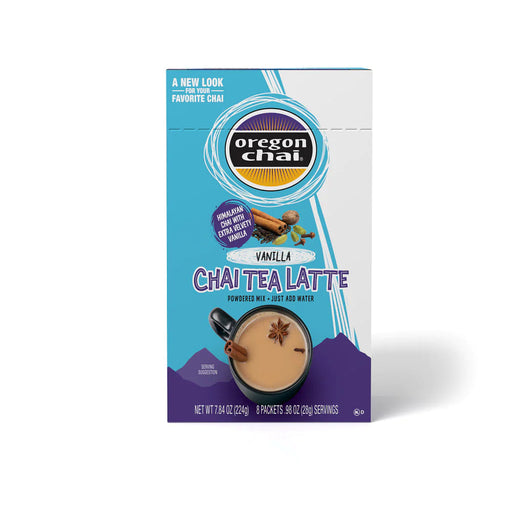 Oregon Chai Vanilla Chai Tea Latte Dry Mix Single Serve 8ct