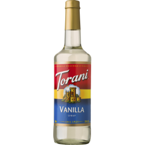 Torani Vanilla Flavoring Syrup 750mL Glass Bottle