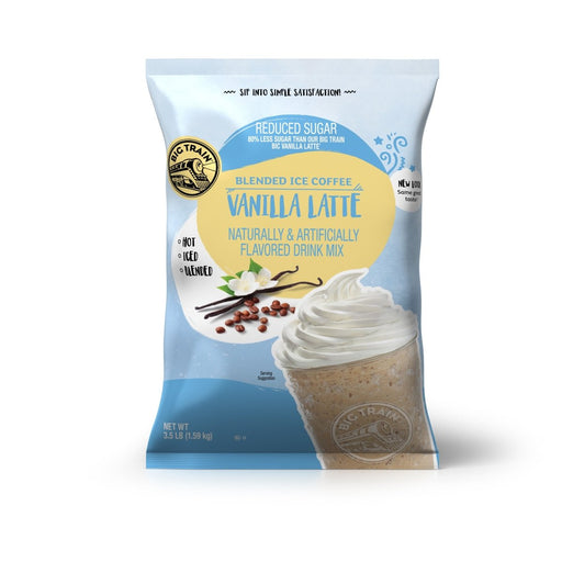 Big Train Vanilla Latte Reduced Sugar Blended Iced Coffee Mix 3.5lb Bag