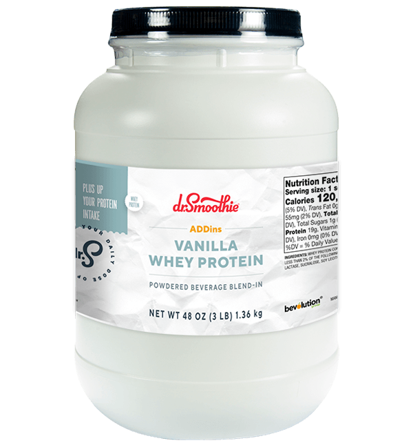 Dr. Smoothie Vanilla Whey Protein 3lb Jar Dilworth Coffee
