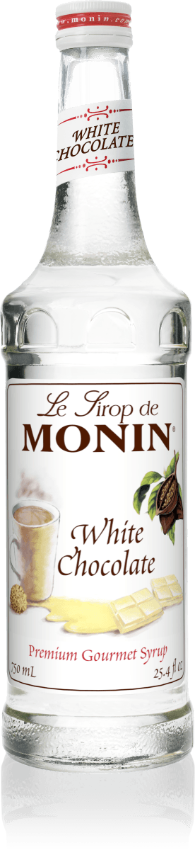 Monin White Chocolate Flavoring Syrup 750mL Glass Bottle