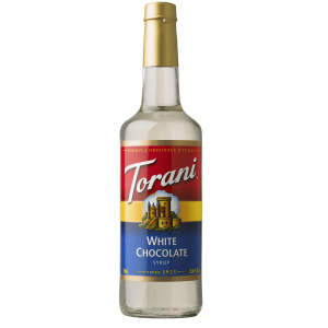 Torani White Chocolate Flavoring Syrup 750mL Glass Bottle
