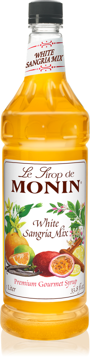 Monin White Sangria Mix Flavoring Syrup 1L Plastic Bottle