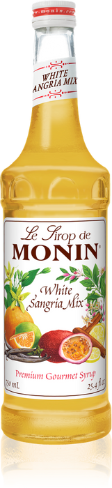 Monin White Sangria Mix Flavoring Syrup 750mL Glass Bottle