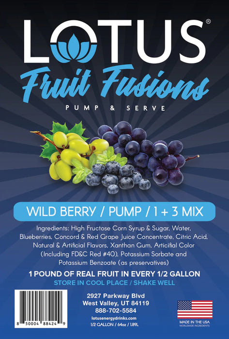 Lotus Energy Wild Berry Fruit Fusions Concentrates 64oz Bottle