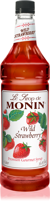 Monin Wild Strawberry Flavoring Syrup 1L Plastic Bottle