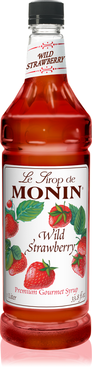 Monin Wild Strawberry Flavoring Syrup 1L Plastic Bottle