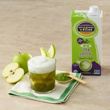 Oregon Chai Organic Green Tea Matcha Chai Tea Latte 1:1 Concentrate 6-32oz Cartons (CASE)