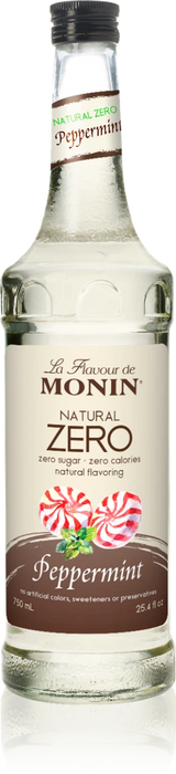 Monin Zero Calorie Natural Peppermint Flavoring Syrup 750mL Glass Bottle