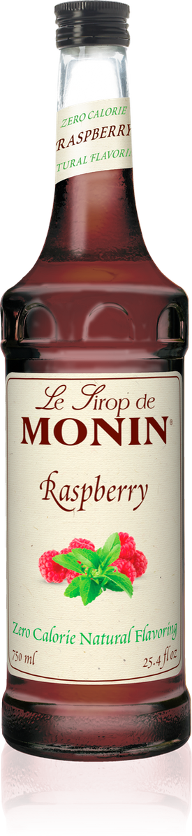 Monin Zero Calorie Natural Raspberry Syrup 750mL Glass Bottle ...