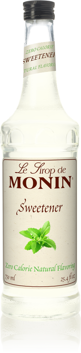 Monin Zero Calorie Natural Sweetener Syrup 750mL Glass Bottle